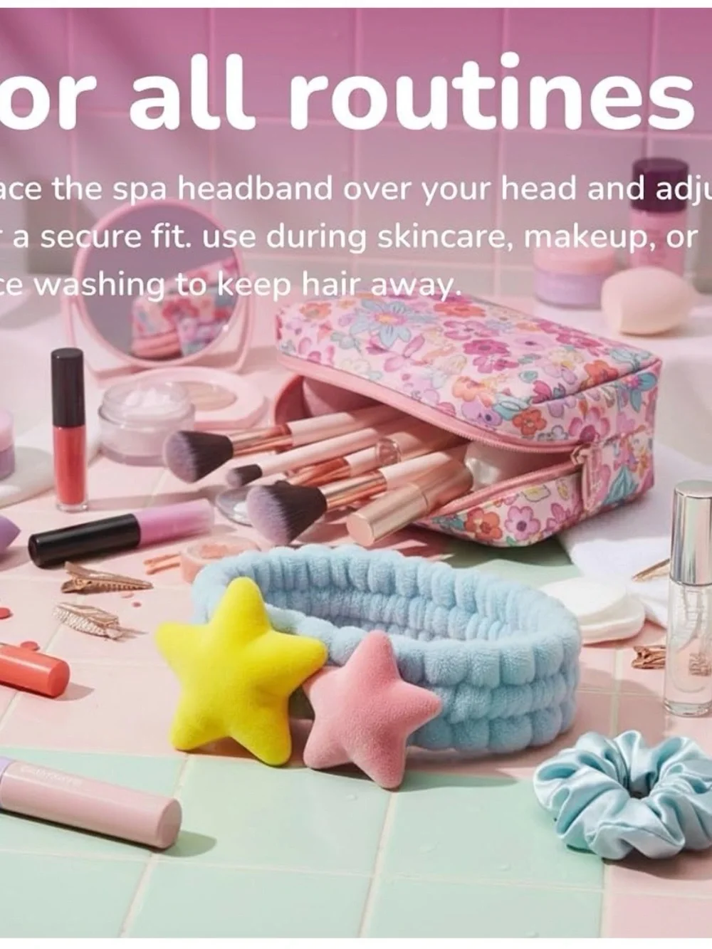 The Crème Shop x ONCH Teddy Headband - Spa Headband for Skincare and Makeup NEW